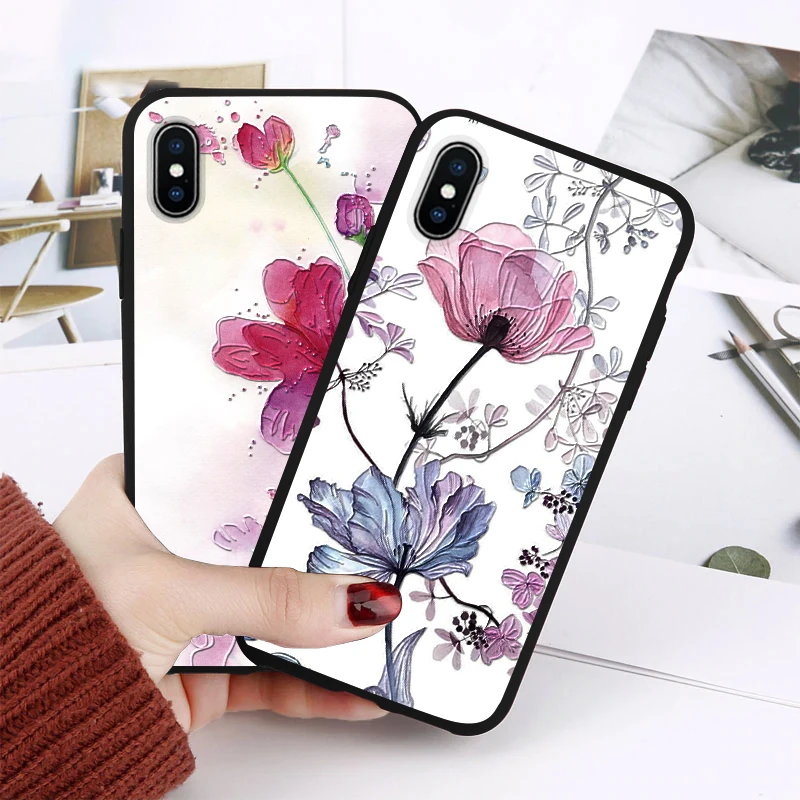

3D Relief Cherry blossoms For Xiaomi Mi 8 Lite A1 A2 9 F1 Case For Xiaomi Redmi Note 7 5 6 Pro Global 4X 5A 6A S2 4A 5 Plus Case