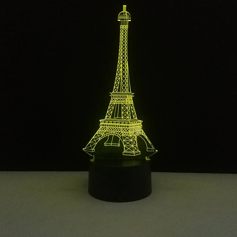 Ночсветильник с Эйфелевой башней 3D Светодиодная лампа новогодние праздничные