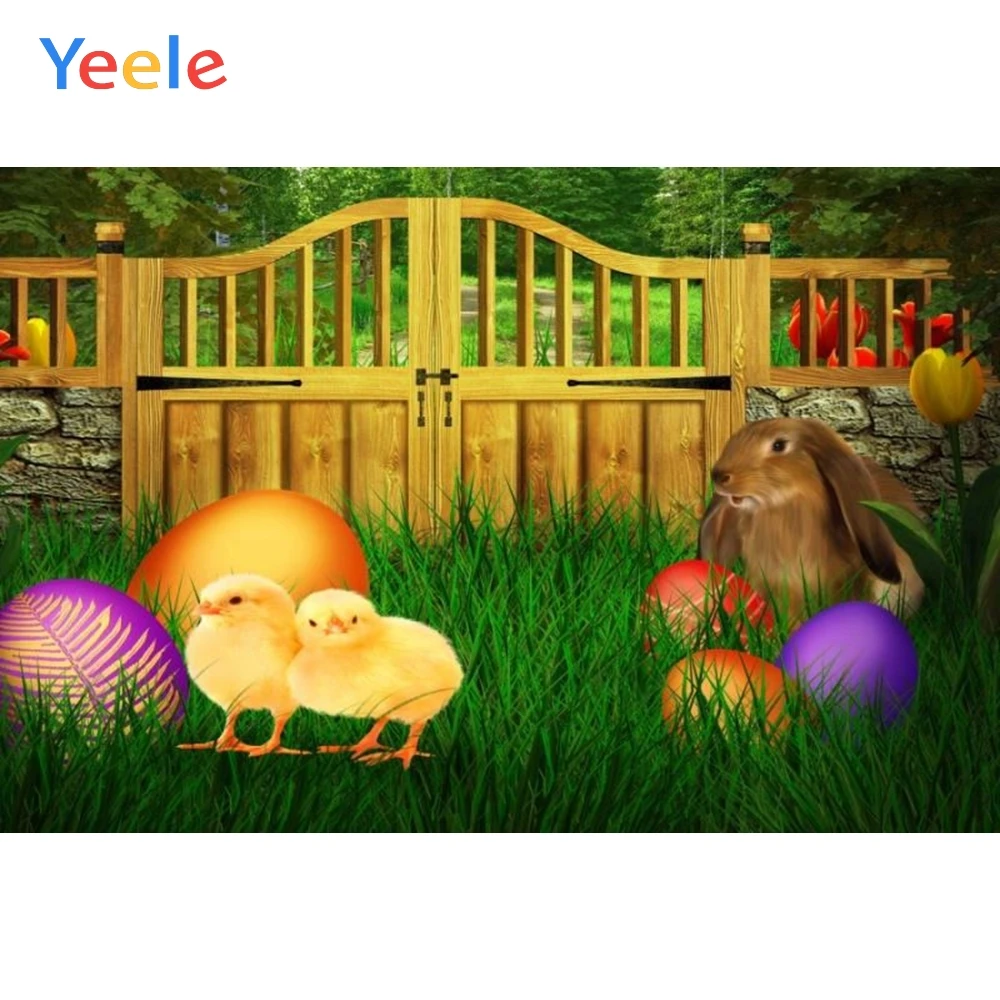 Yeele ребенок с милым цыпленком животные фоны ворота трава лес фотография цветное яйцо дети Фотографическая фотостудия баннер