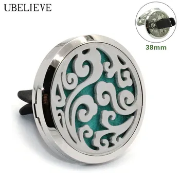 

Fashion Stainless Steel Round Magnet Aromatherapy Car Vent Clip 38mm Essential Oil Perfume Car Diffuser Locket For Vent Clip