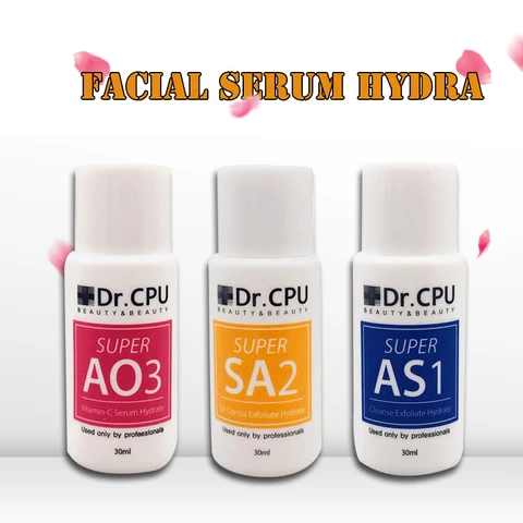 Facial para Água Máquina de Limpeza Garrafas Peeling Solução Aqua Soro Facial Hydra Dermabrasion Pele 3 30ml