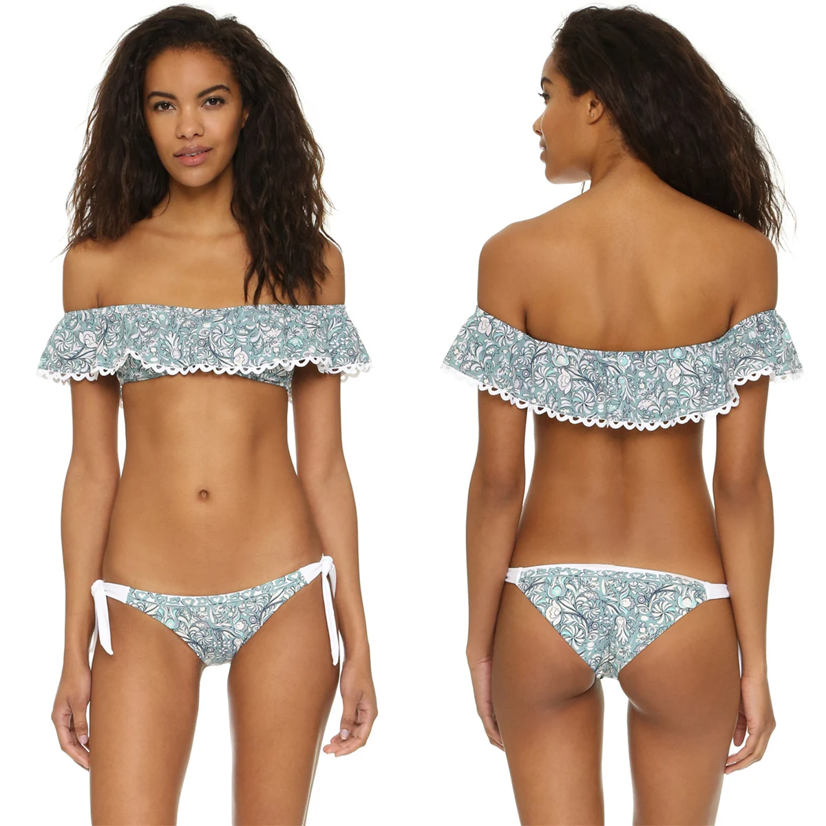 EVAW Blue Retro Swimwear Off The Shoulder Bikini Set Sexy Strapless Beach Wear Floral Print Bathing Swimsuit Bathing Suit Women HTB1YWB9X5YrK1Rjy0Fdq6ACvVXai - EVAW Blue Retro Swimwear Off The Shoulder Bikini Set Sexy Strapless Beach Wear Floral Print Bathing Swimsuit Bathing Suit Women
