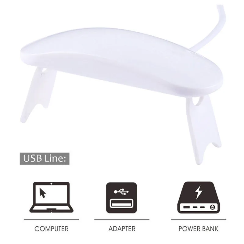 6 Вт Белый Сушилка для ногтей 3 светодиодный S лампа инструменты для дизайна ногтей машина УФ светодиодный светильник портативный микро USB кабель для домашнего использования УФ-гель для ногтей сушилка лака