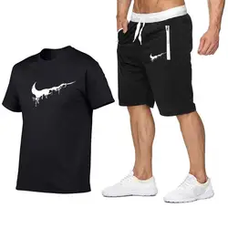 Очень красивые мужские комплекты летние модные шорты с принтом брюки + футболки комплект мужские рубашки с коротким рукавом повседневные
