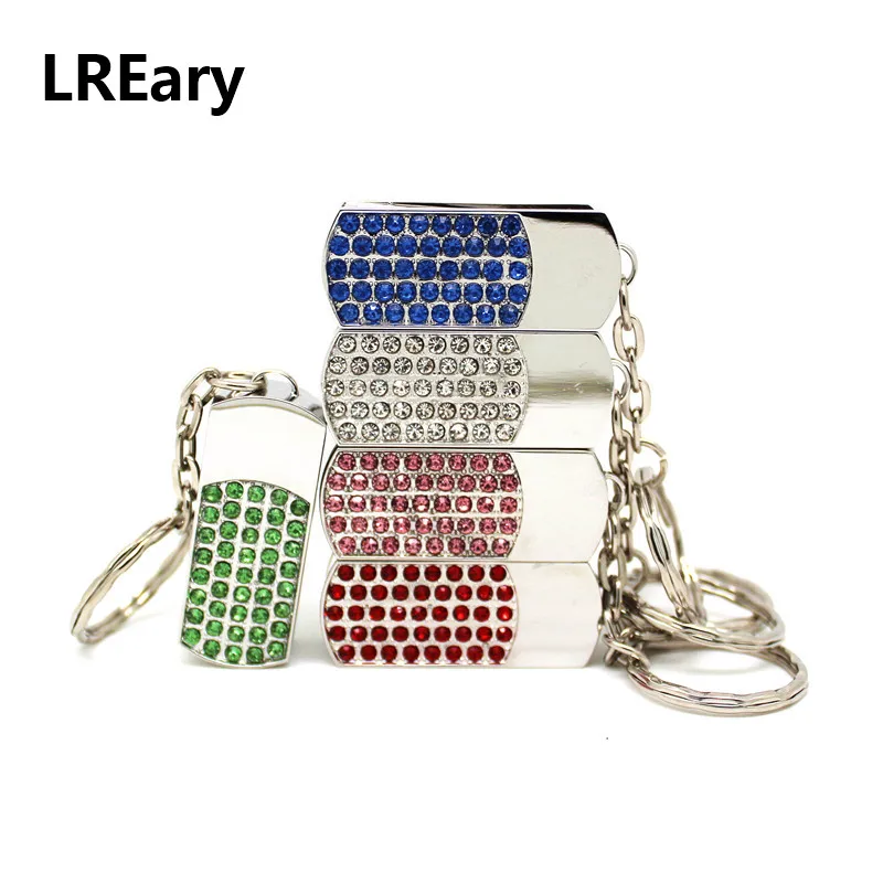 

Metal Crystal Full Diamond Rotary Key Chain USB 2.0 Flash Drive pendrive 4GB 8GB 16GB 32GB 64GB Flash Disk Memory Stick Pendrive