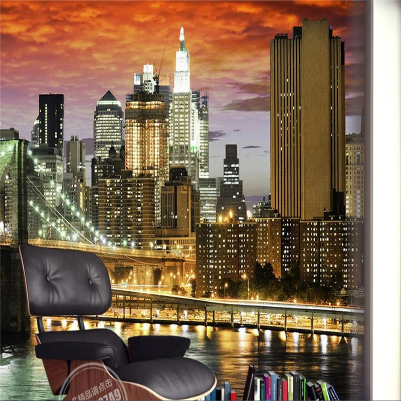

beibehang wall murals wall stickers bustling urban night background wall papel de parede wallpaper for walls 3 d