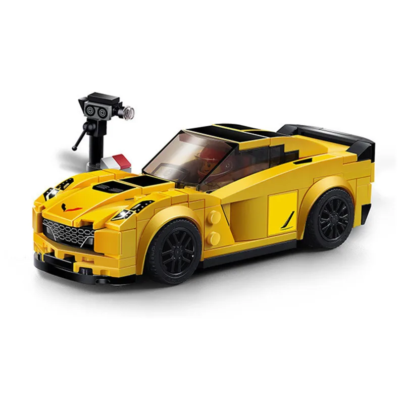 Супер гоночный автомобиль серии Mustang GT Audi Corvette совместимые Legoings блоки
