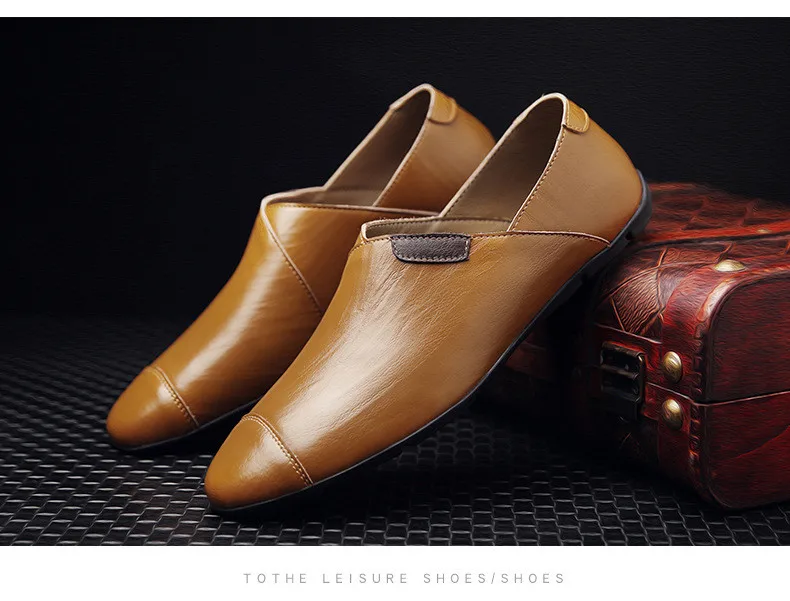 Merkmak/модная мужская повседневная обувь в итальянском стиле; удобные лоферы из натуральной кожи; мягкая Уличная обувь для вождения