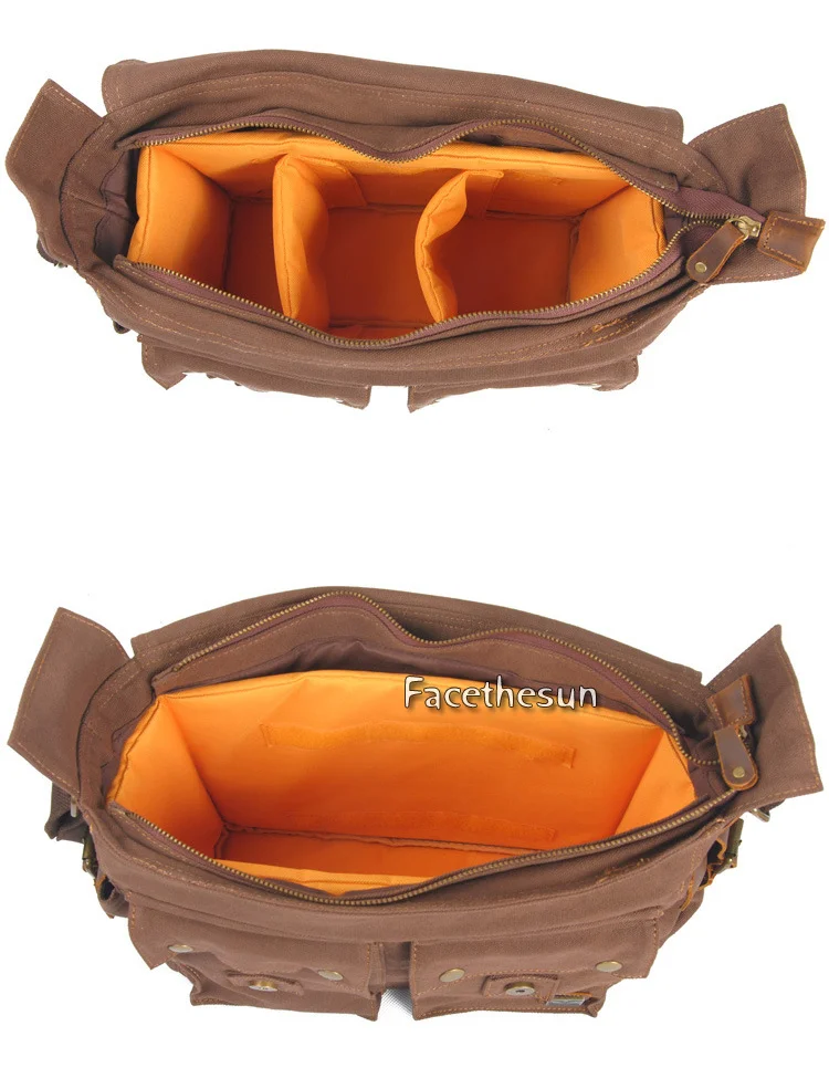 Vintage camera shoulder canvas bag insert MU2138-1-2