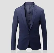 A grain of buckle men’s suit jacket wedding the groom’s best man suit jacket formal occasio pure color long sleeve business suit