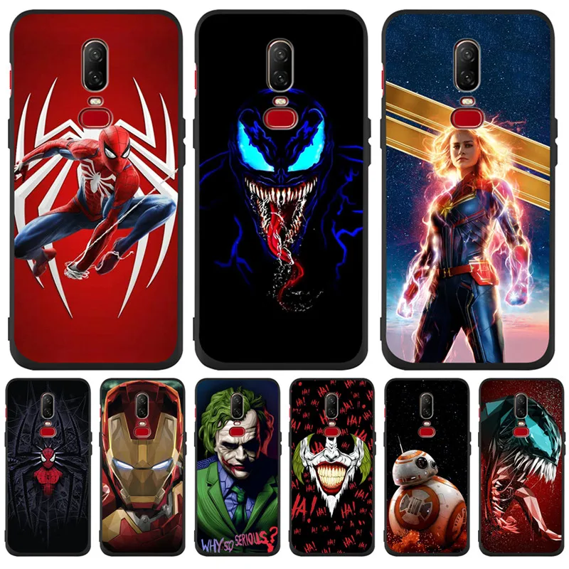 

Luxury Marvel joker venom Captain For One plus 5 5T One plus 6 6T phone Case Cover Funda Coque Etui capa black pattern shell