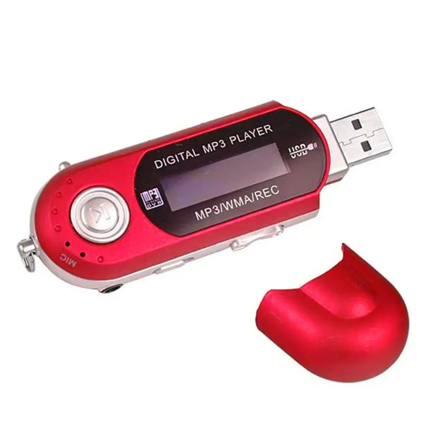 Маленький mp3-плеер с зажимом 8 ГБ флеш-диск USB 2,0 ЖК-дисплей мини MP3 музыкальный плеер FM Радио спортивный музыкальный mp3-плеер с наушниками 3,5 мм@ W