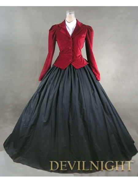 red victorian dress costume