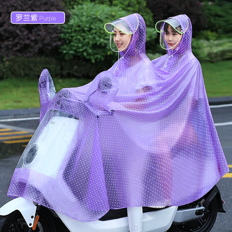 5.Single double rain poncho raincoat Transparent waterproof rain gear electric bicycle battery car motorcycle ladies poncho adult battery car rain poncho Fashionable