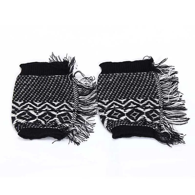 Потрясающие повседневные теплые женские вязаные зимние гетры с кисточками, новые зимние носки