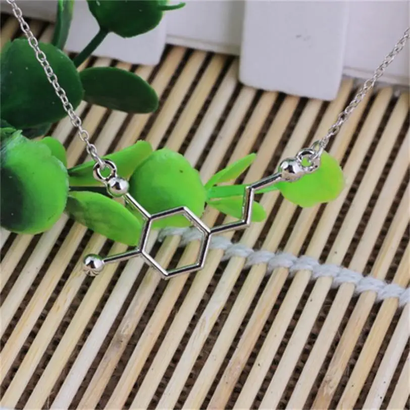 

Fancinating DNA Necklace Dopamine Choker Jewelry Biochemistry Molecule CATOP Chemical Structural Ornaments Jewelries Necklaces