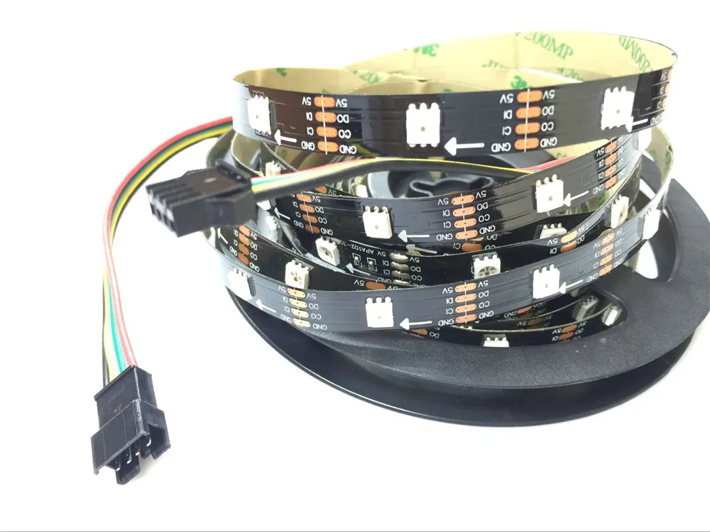 BLACK PCB PIXEL LED STRIPS APA102 BUILD IN CHIPS (2)