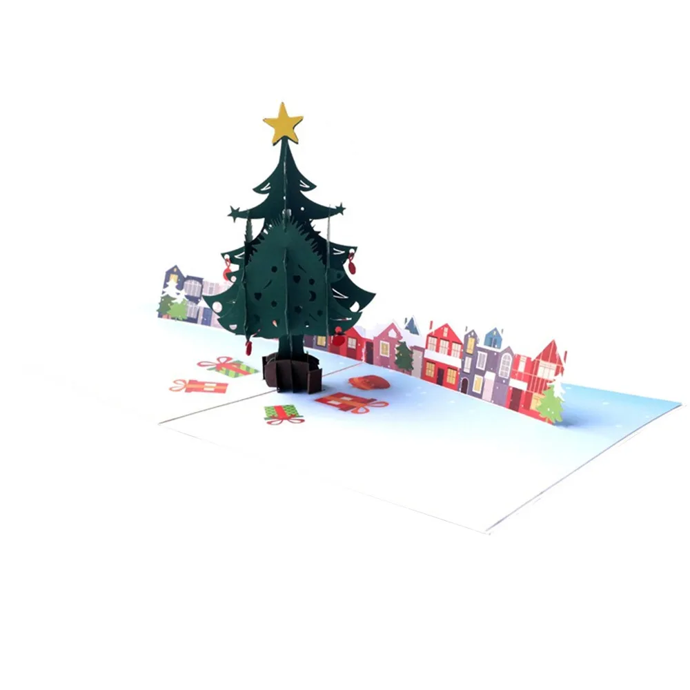 Рождественские подвесные декорации домики Подробная информация о 3D открытка рождественское поздравление подарок для ребенка праздник счастливый USPS# N02