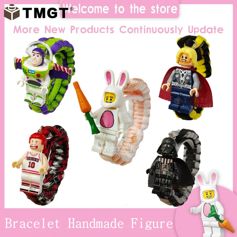 

Single Sale Bracelet Handmade Buzz Lightyear Thor Darth Vader Building Blocks Toys Gift For Children Friend