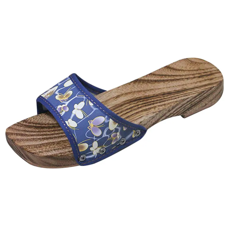 Г., летние Geta сабо, женские деревянные Вьетнамки, новые стильные шлепанцы модные Geta сабо с заклепками, женские сандалии Zapatos De Mujer