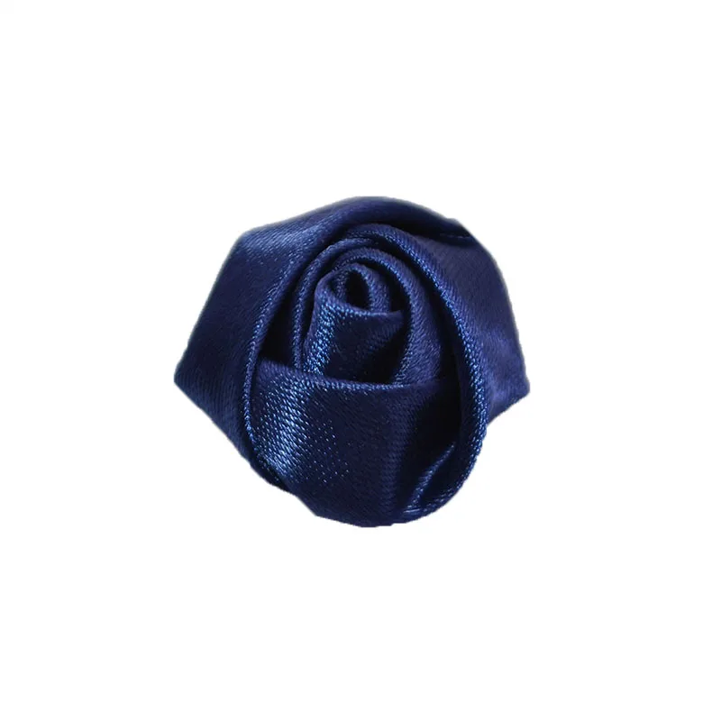 10 шт/партия Мини атласные розы Ленточные розы ткань цветок сделай сам, поделки ручной работы Цветы для дома Свадебные украшения Скрапбукинг Роза - Цвет: navy blue