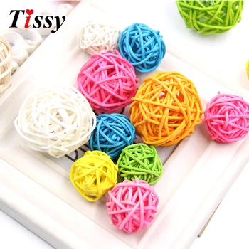 

15PCS Colorful 3Sizes Rattan Ball DIY Sepak Takraw Balls Kids Toys Home Ornaments&Christmas/Birthday/Wedding Party Decorations