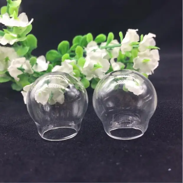 

10pcs/lot 20*15mm glass globe locket hollow bubble dome cover wishing bottle jars display round ball orbs charm vial pendant