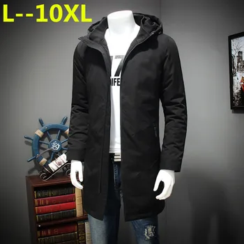 

Plus size 10XL 8XL 6XL 5XL New Clothing Jackets Business Long Thick Winter Coat Men Solid Parka Fashion Overcoat Outerwear
