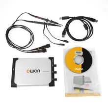 OWON 1 компл. двойной канал PC осциллограф Vds1022I Виртуальный USB осциллограф 100MSa/S 25 м шины USB питания