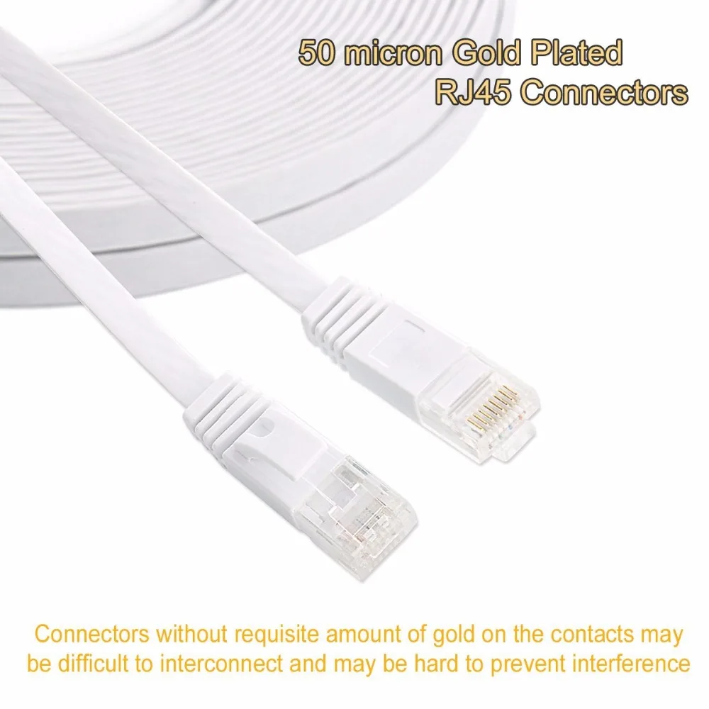 

25cm 3ft1.5ft 1m 2M 3m 10ft 5m 10m 15m 20m 30m cable CAT6 Flat UTP Ethernet Network Cable RJ45 Patch LAN cable black white color