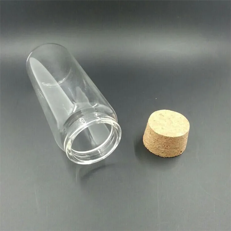 477033mm 80ml Beautiful Glass Jars Bottles With Cork Empty Glass Bottles Wish Bottles Wood Stopper 12pcslot Free Shipping