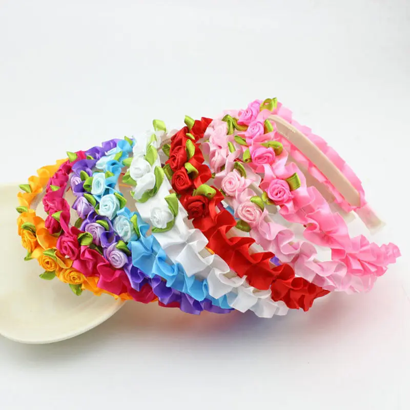 Buy 8 Colors Girls Children Ribbon Flower Hair Bands