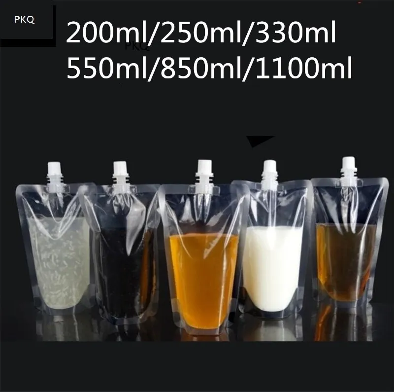 With Nozzle Juice Drink Pouch Disposable Beverage Stand Up Packaging Bag UK 