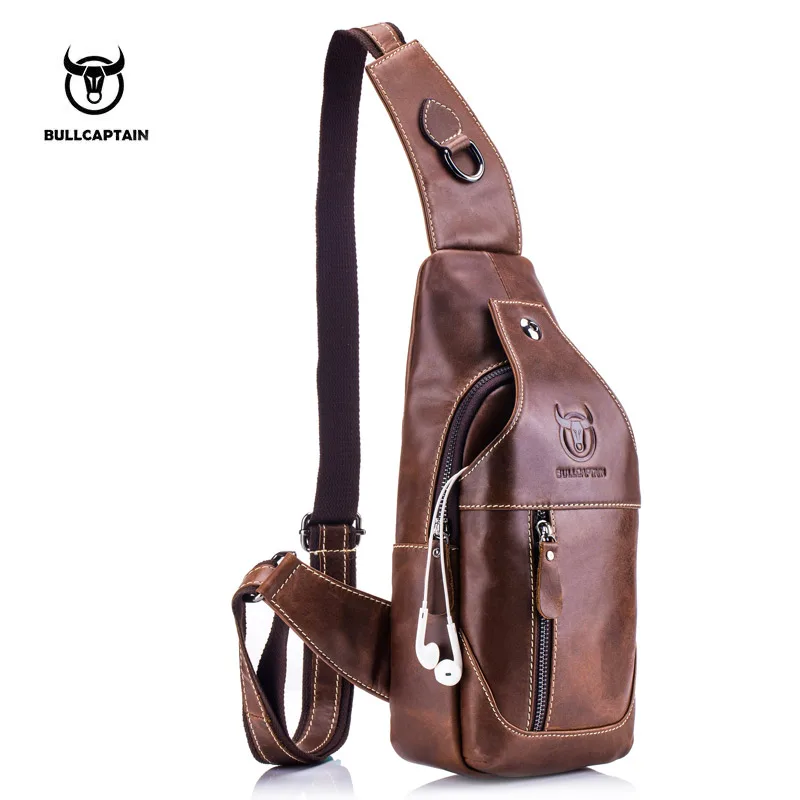 Us 28 01 51 Off Bullcaptain Fashion Genuine Leather Crossbody Bags Men Casual Messenger Bag Small Brand Designer Male Shoulder Chest Pack In