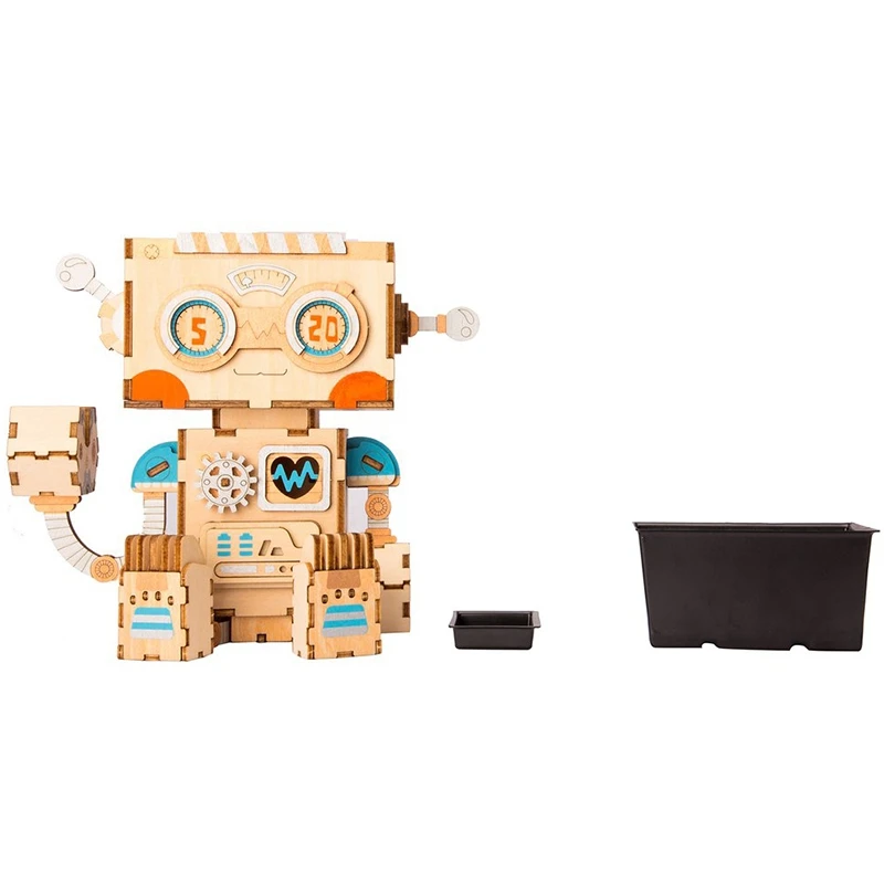 Robotime 3D Деревянный робот игра-головоломка Креативный цветочный горшок коробка для хранения держатель ручки Модель Строительный комплект Детские игрушки для взрослых FT761
