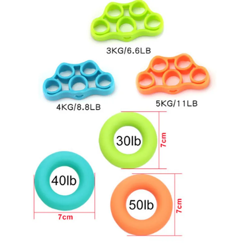 6 шт./компл. зажим для пальцев захват полосы растягиватель для пальцев Силиконовые ручной тренажер сцепление сила кольцо тренер фитнес Equipme