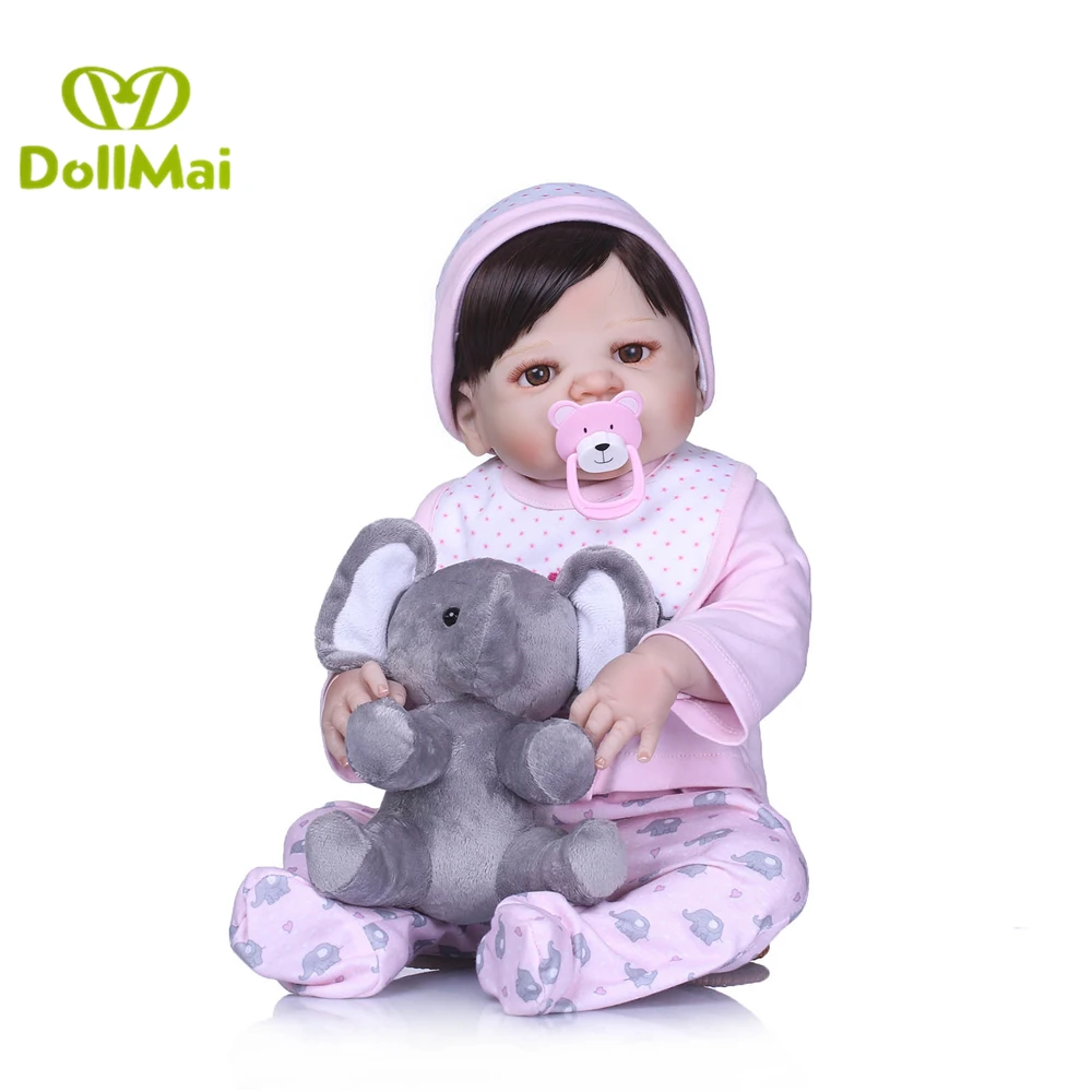 

Lovely 22 Inch Babies Reborn Dolls 55 cm Realistic full Silicone Bebe dolls Fashion Children's Day Gifts Princess Toys dollmai