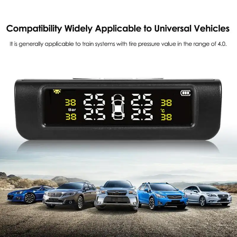 VODOOL C68 USB автомобильный TPMS датчик давления в шинах Мониторинг Systerm Солнечная энергия Bluetooth ЖК-дисплей Охранная сигнализация давление в шинах