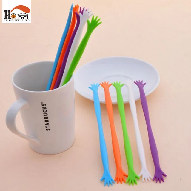 Special Price 5 pcs/lot lo ha, help me Coffee&drinks&Fruit juice Spoon tableware Stir Bar Stick Mixing restaurant bar Kitchen practical tools