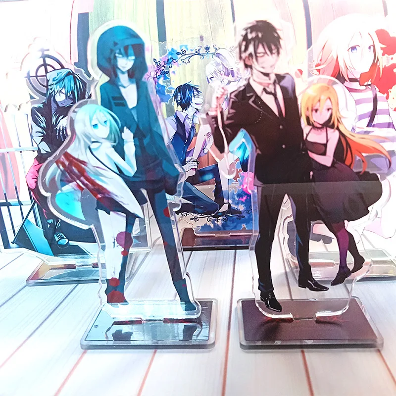 

15cm Anime Angels of Death Keychain Cartoon Figure Satsuriku No Tenshi Foster Isaac Rachel Acrylic Pendants Key Ring