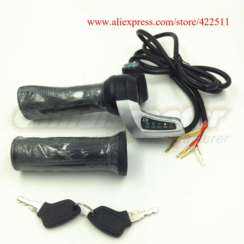 

WUXING Brand 60V Scooter Twist Throttle& Grip with Ignition Key& LED Indicator/ Electric Scooter,Electric Bike&Bicycle Grips