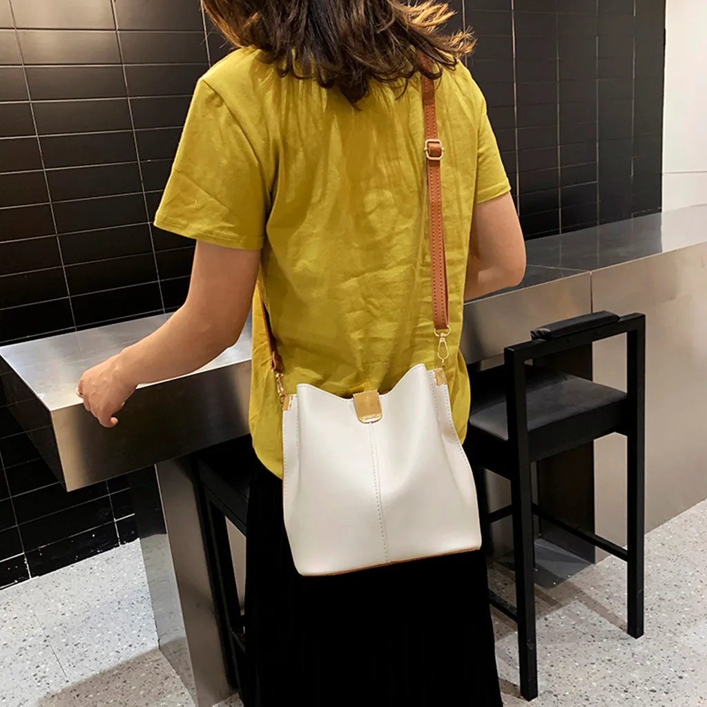 Женская сумка-мессенджер, модная, простая, большая, вместительная, на одно плечо, женская, искусственная кожа, сумка-мешок, сумки для путешествий, сумка-тоут