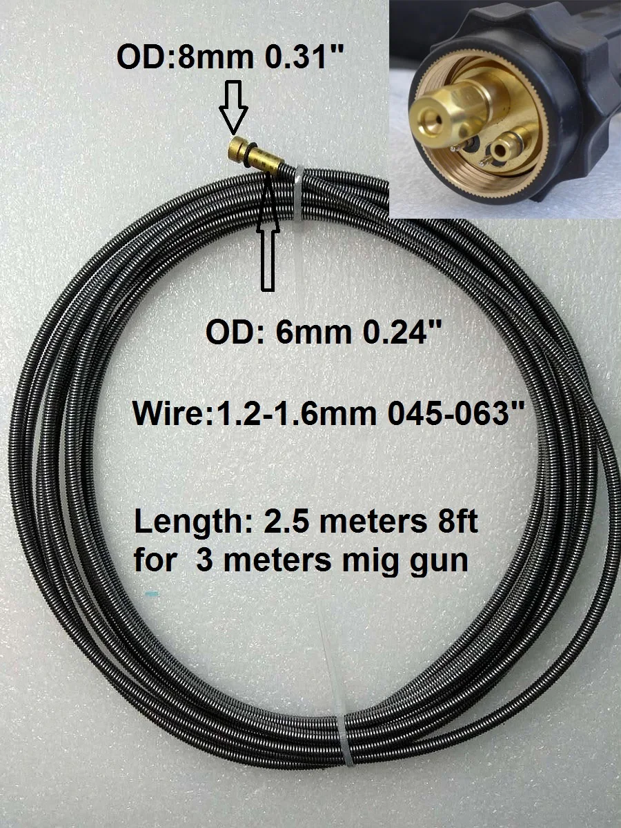 BINZEL Style MIG MAG PTFE Liner 1.2-1.6 Welding Wire Connectors 3M 10ft.