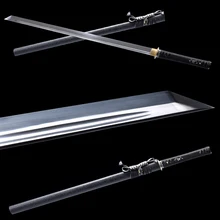 Острый японский меч ниндзя, Полный Тан боевой меч самурая, Высокоуглеродистая сталь, черный длинный нож, можно резать бамбуковые Брэндон мечи