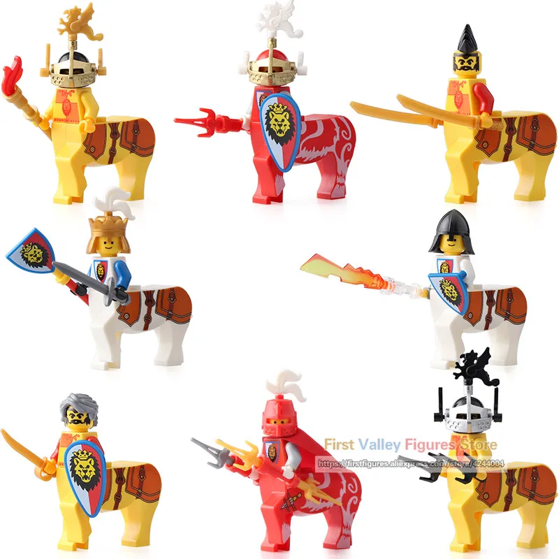 

DR.TONG AX8803 Single Sale Medieval Lion Knights LegoINGly Roman Soldiers with Weapon Building Blocks Bricks Toys for Children