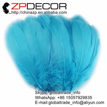 

ZPDECOR New Arrival 2017 10~20cm(4-8inch) 200pieces/lot Best Price Dyed Sky Blue Goose Coquille Feather