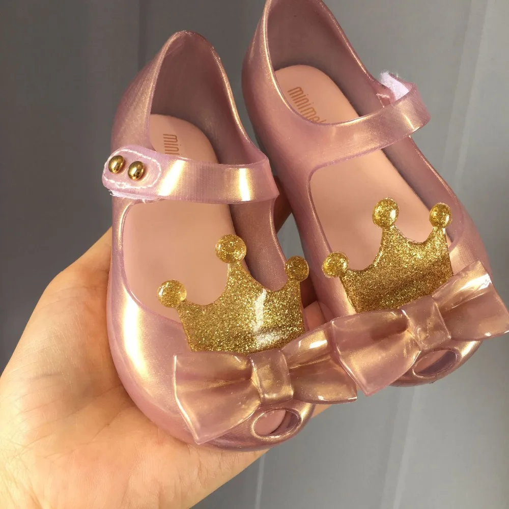 Mini Melissa Ultragirl; коллекция года; оригинальные прозрачные сандалии для девочек; детские сандалии с короной; детская пляжная обувь; нескользящая обувь для малышей Melissa; SH19077