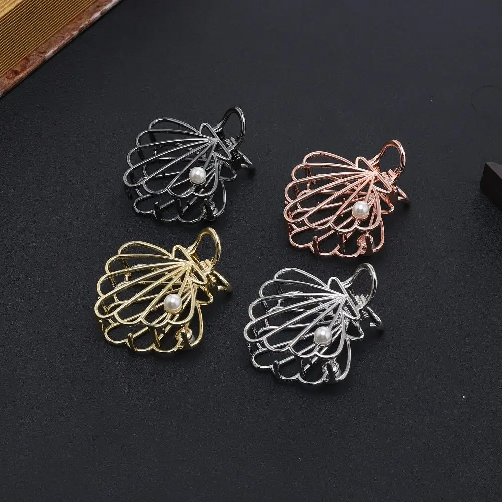 

Big Hollow Shell Pearl Hair Claw Clip Gifts For Women Girl 4 Colors Fashion Pin