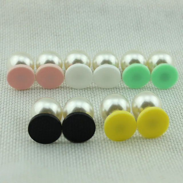 Monogram Blank Round Acrylic Double Sided Pearl Earrings For Women Monogram Blank Round Acrylic Double Sided Pearl Earrings For Women 2017 New Brand Designer Jewelry