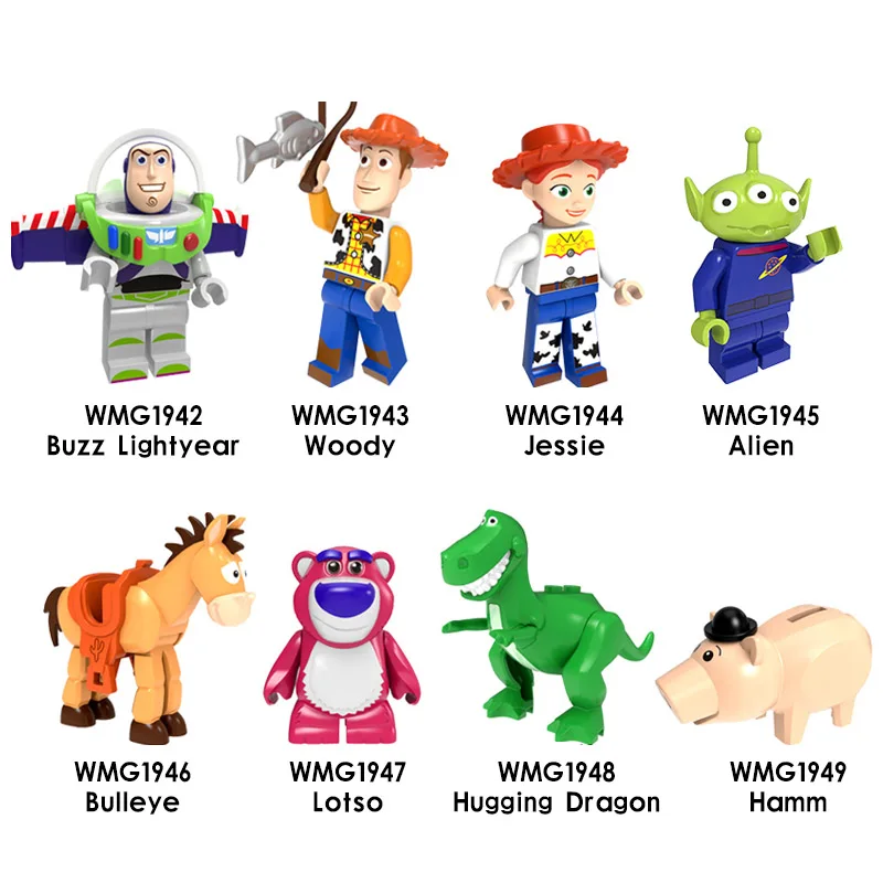 

Single Cartoon Figures Alien Bulleye lotso Buzz lightyear Figure Toys Buzz Woody Jessie Hugging Dragon Hamm